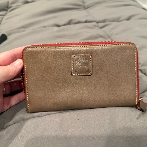 Dooney & Bourke Accessories - Dooney & Bourke Tan Wallet with Red Accents
